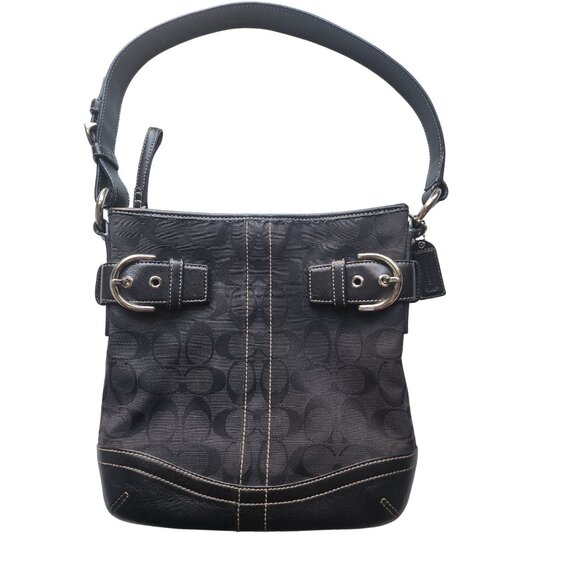 Coach Logo Small Black Bag HO5M-3577 - EUC - Picture 1 of 7